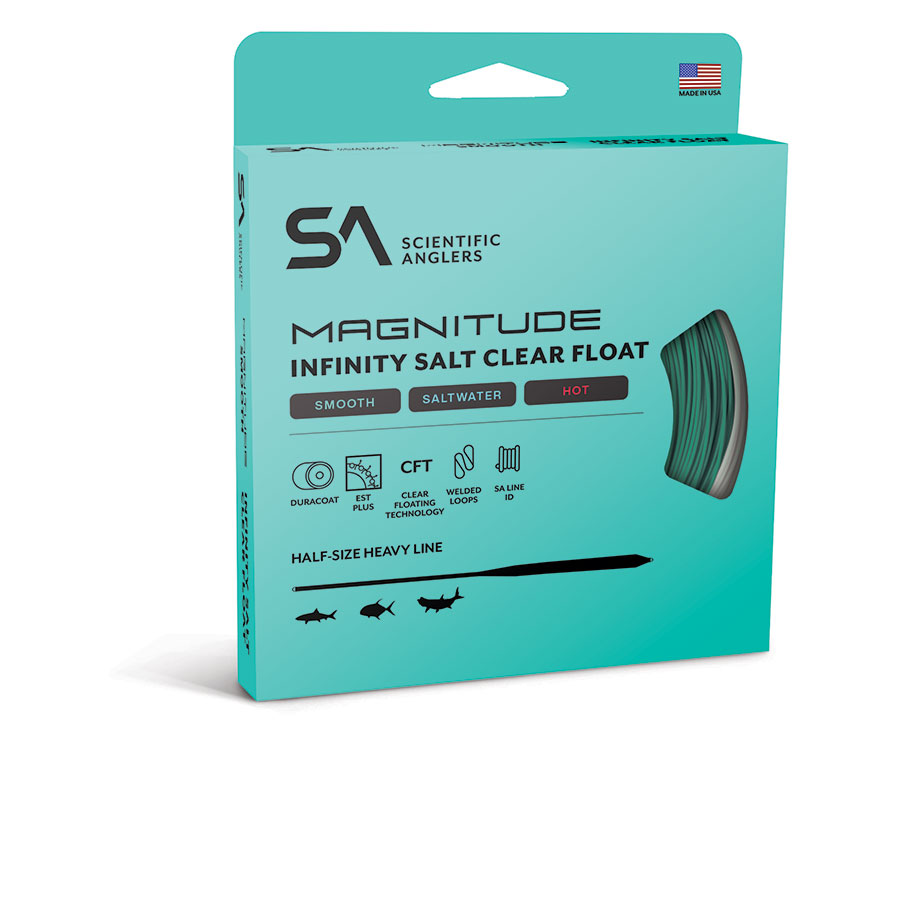 SA MAGNITUDE SMOOTH INFINITY SALT 12’ CLEAR FLOAT TIP AQUA/CLEAR